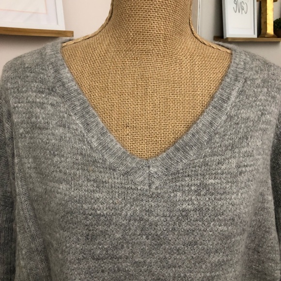 Umgee Heather Gray Cozy Knit Front Tie Slouchy Sweater - Picture 7 of 12
